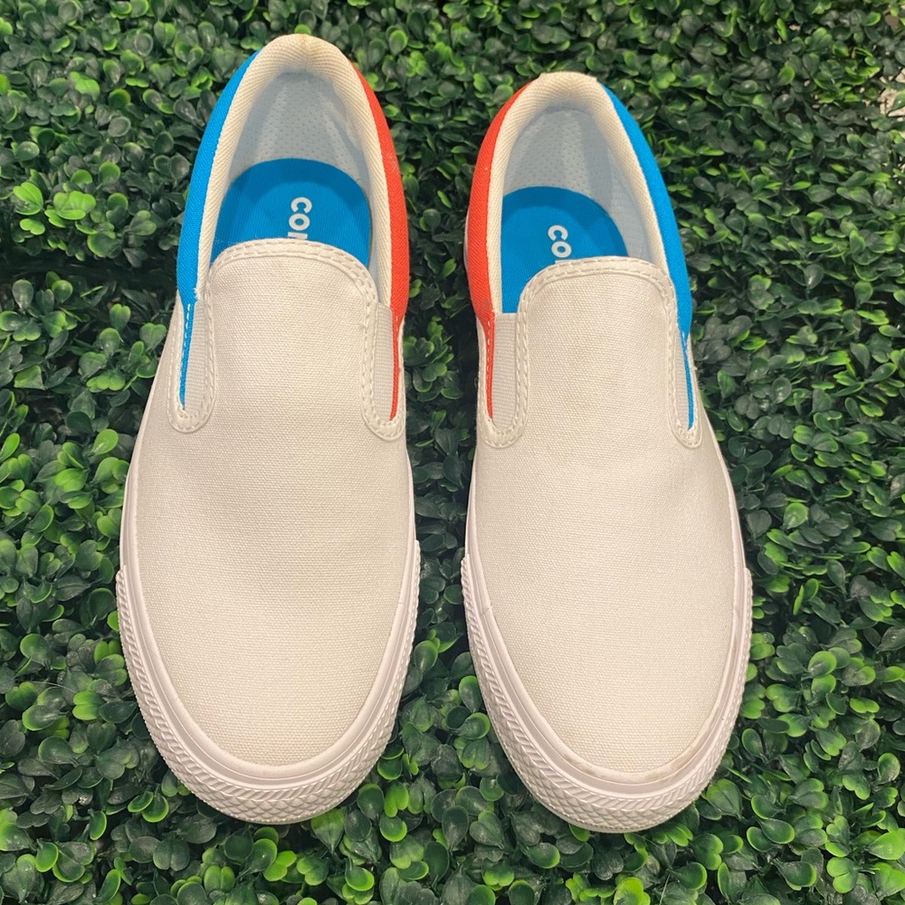 White/ Red/ Blue Slip On Converse